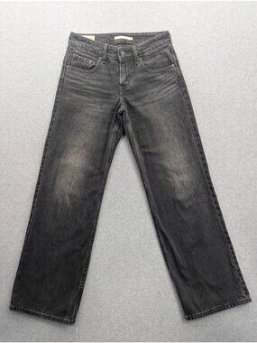 Levis Premium Low Loose Jeans Womens 24 Charcoal Wash Low Rise Straight 24x30